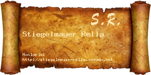 Stiegelmayer Rella névjegykártya